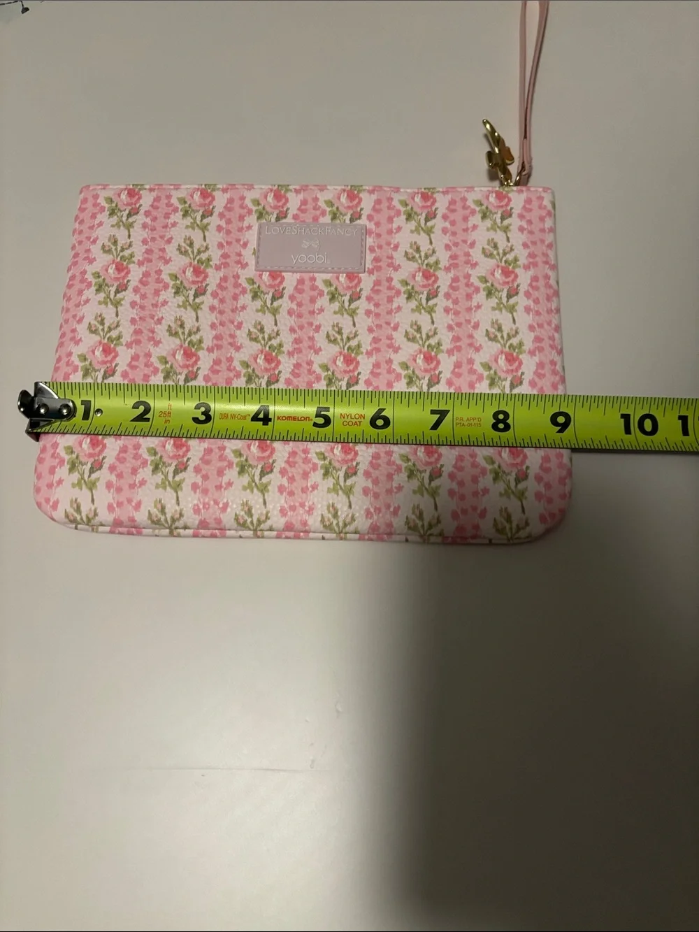 LoveShackFancy x Target Yoobi blooming heirloom zip pouch with wristlet strap